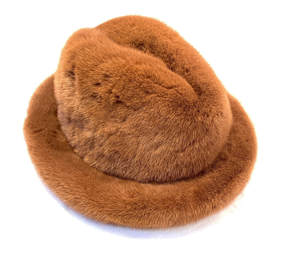 Kashani Men's Cognac Full Mink Fur Top Hat - Dudes Boutique