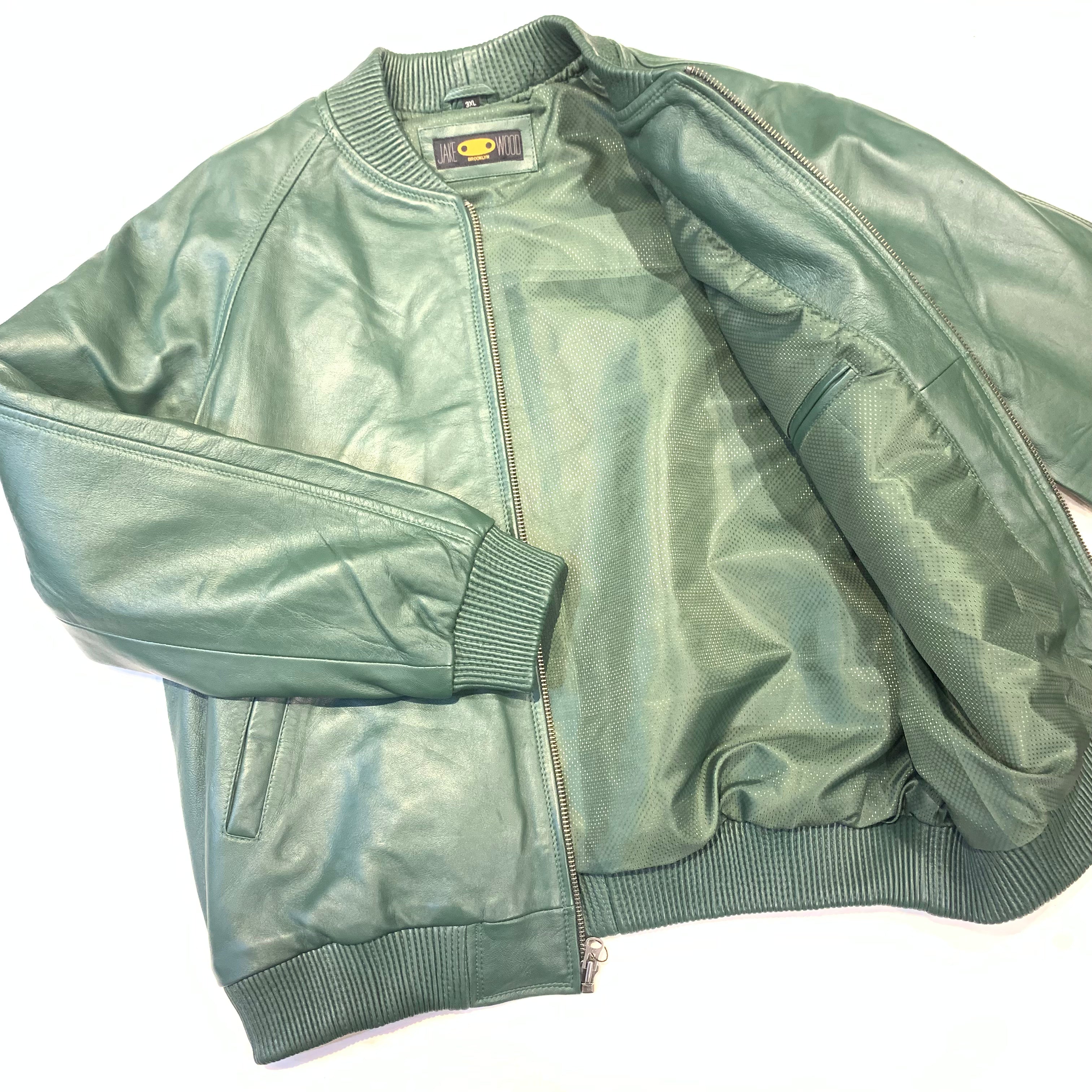 Kashani Men's Forest Green Lambskin Varsity Jacket - Dudes Boutique