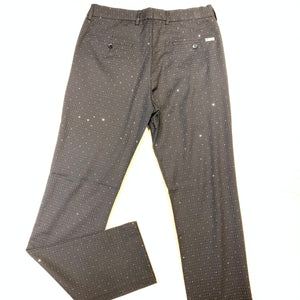 Barocco Men's Black Plaid  Sparkle Crystal Dress Pants - Dudes Boutique