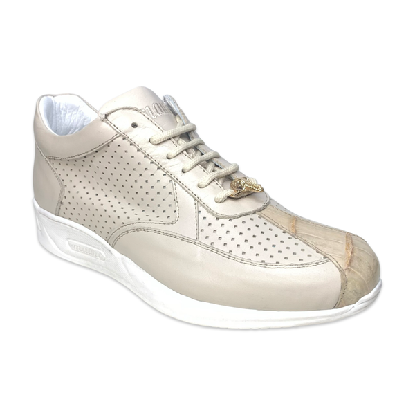 Mauri M770 Bone Perforated Crocodile Perforated Nappa Sneakers - Dudes Boutique