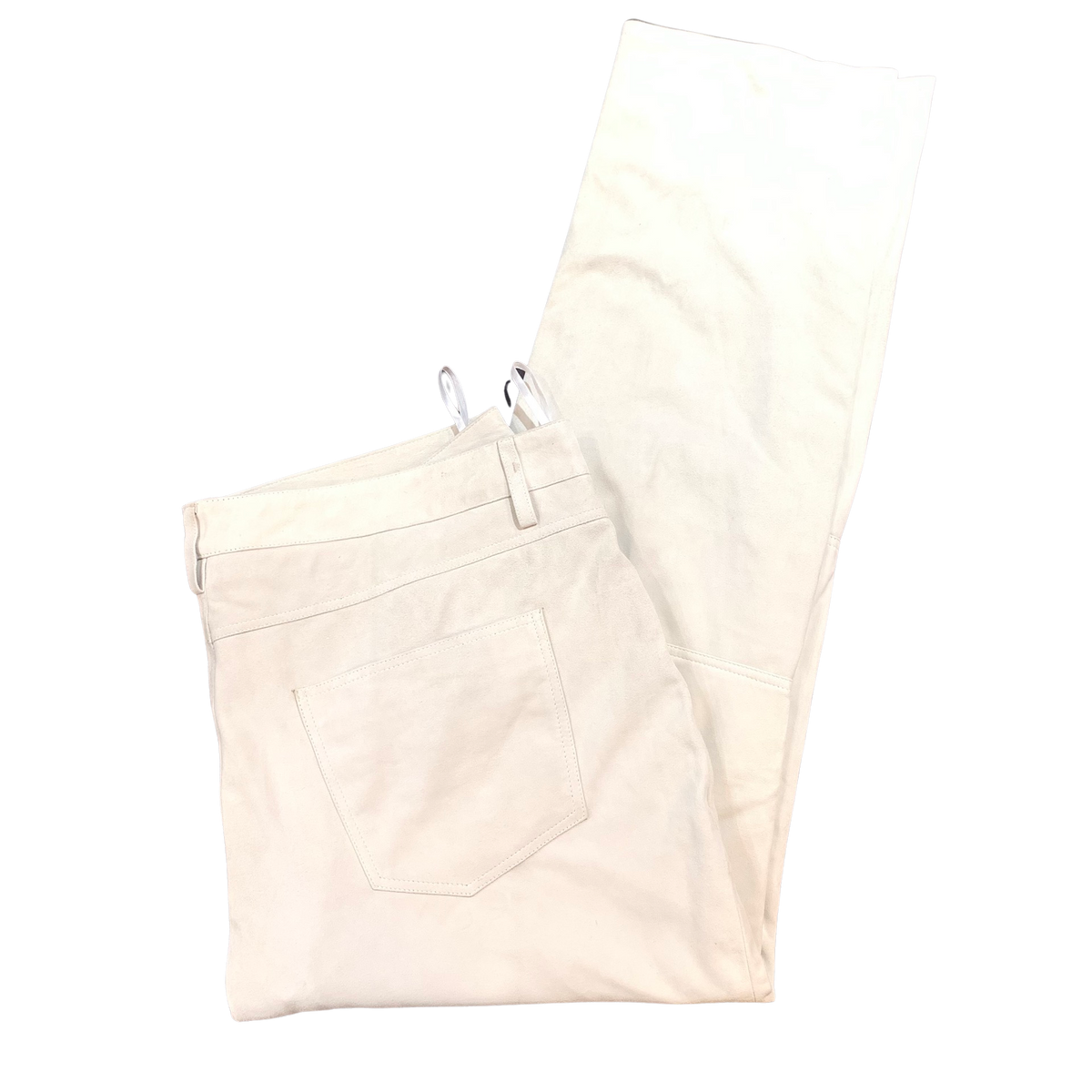 Kashani Men's White Suede Straight Cut Pants - Dudes Boutique