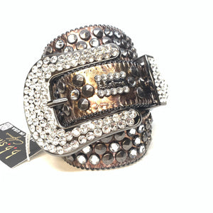 b.b. Simon Platinum Bronze Studded Crystal Belt - Dudes Boutique