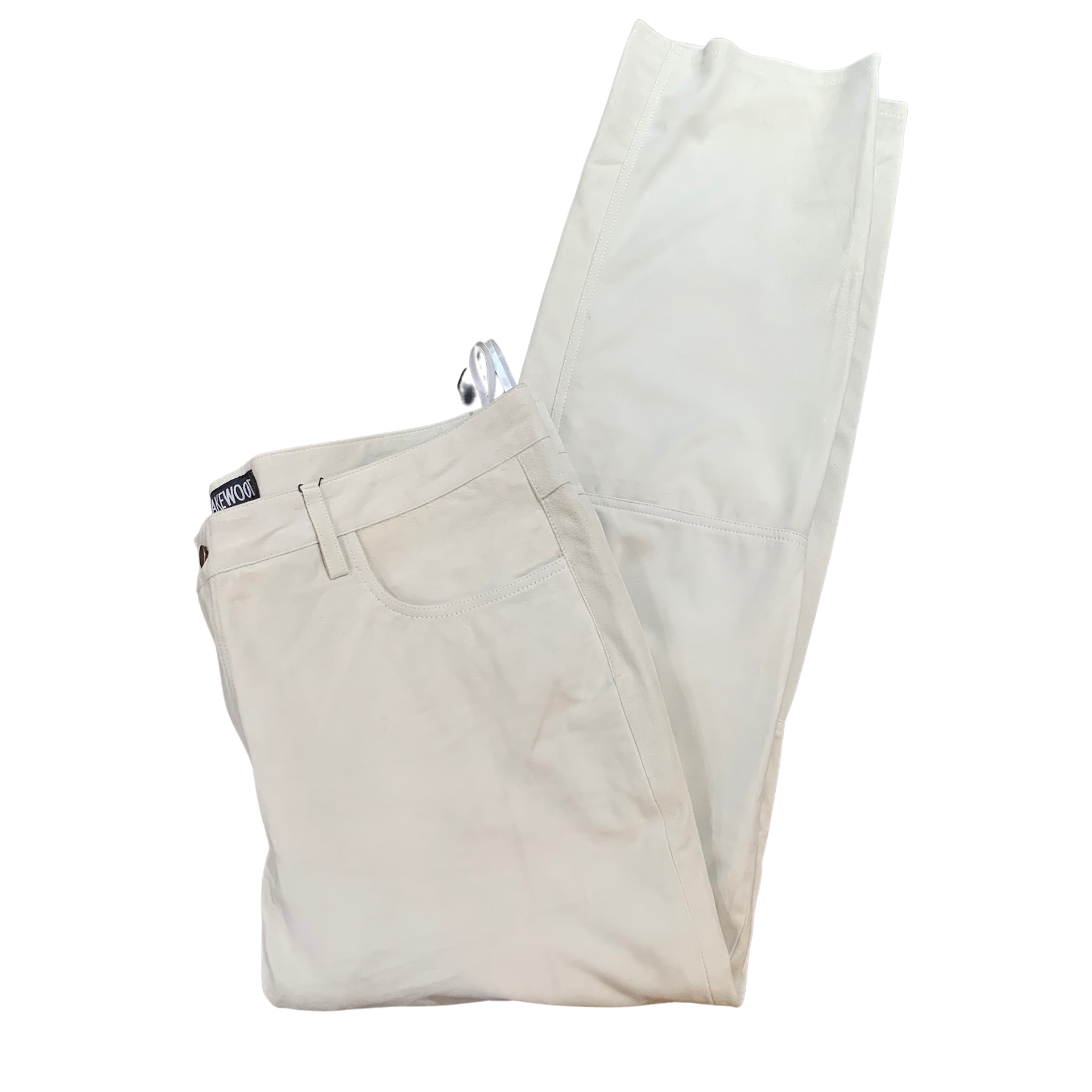 Kashani Men's White Suede Straight Cut Pants - Dudes Boutique