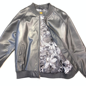 Kashani Jet Black Naked Lambskin Bomber Jacket - Dudes Boutique