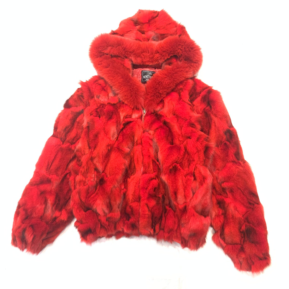 Kashani Women's Red Fox Fur Hooded Coat - Dudes Boutique