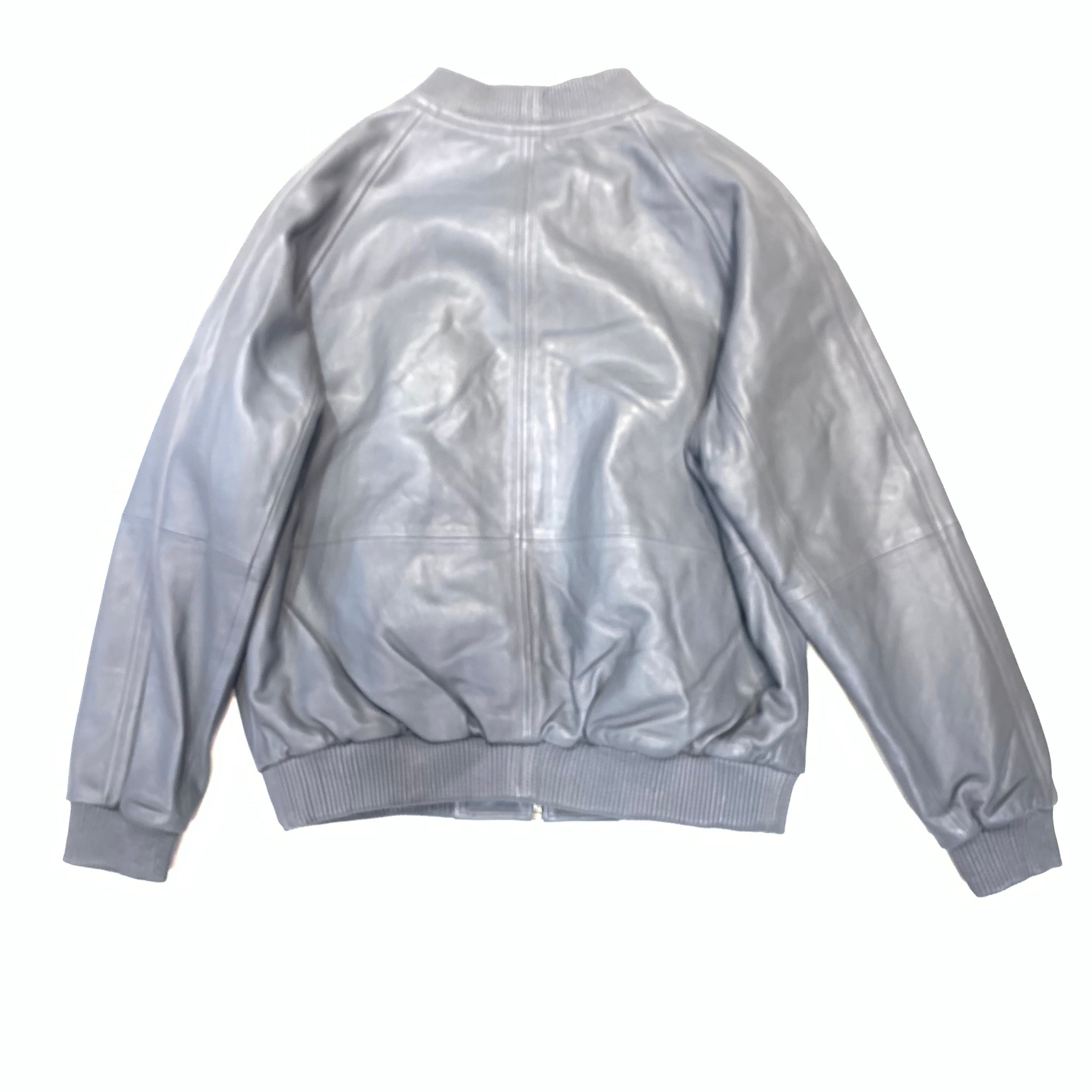 Kashani Grey Naked Lambskin Bomber Jacket - Dudes Boutique