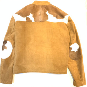 Kashani Tan Pony Hair Suede Bomber Jacket - Dudes Boutique