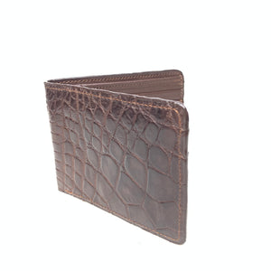 Kashani Brown Soft Alligator Belly Bi-Fold Wallet - Dudes Boutique