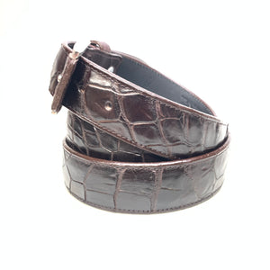 Kashani Brown Alligator Belly Belt - Dudes Boutique