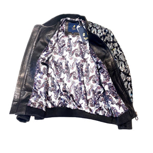 Barya NewYork Silver Black Crystal Bomber Jacket - Dudes Boutique