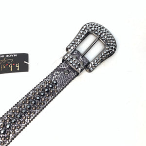 b.b. Simon chrome fully loaded swarovski crystal belt - Dudes Boutique