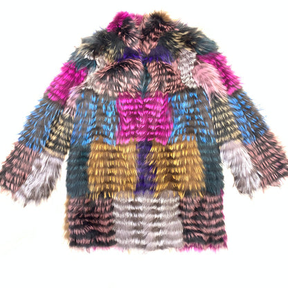 Kashani Ladies 3/4 Multi Color Fox Fur Coat - Dudes Boutique