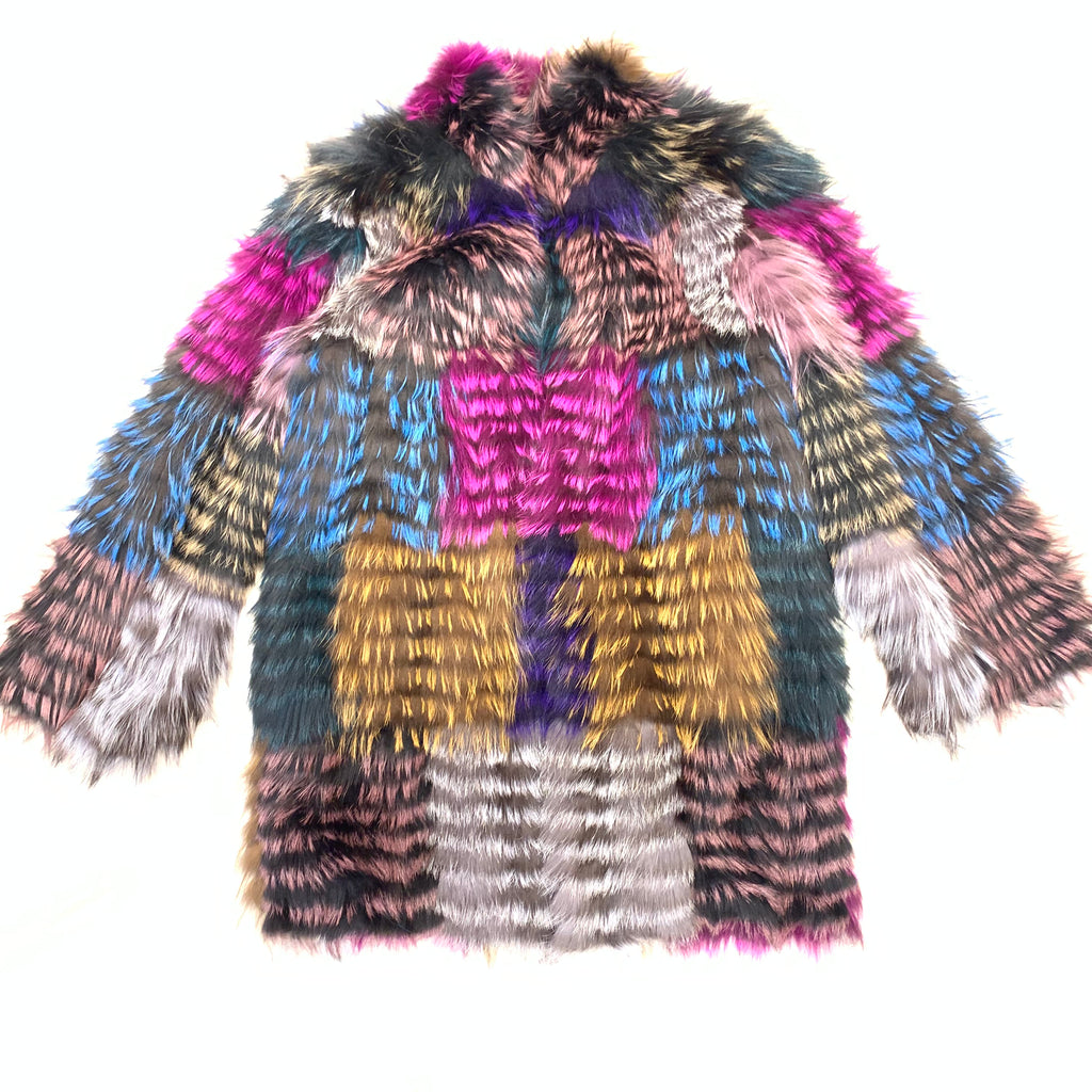 Kashani Ladies 3/4 Multi Color Fox Fur Coat - Dudes Boutique