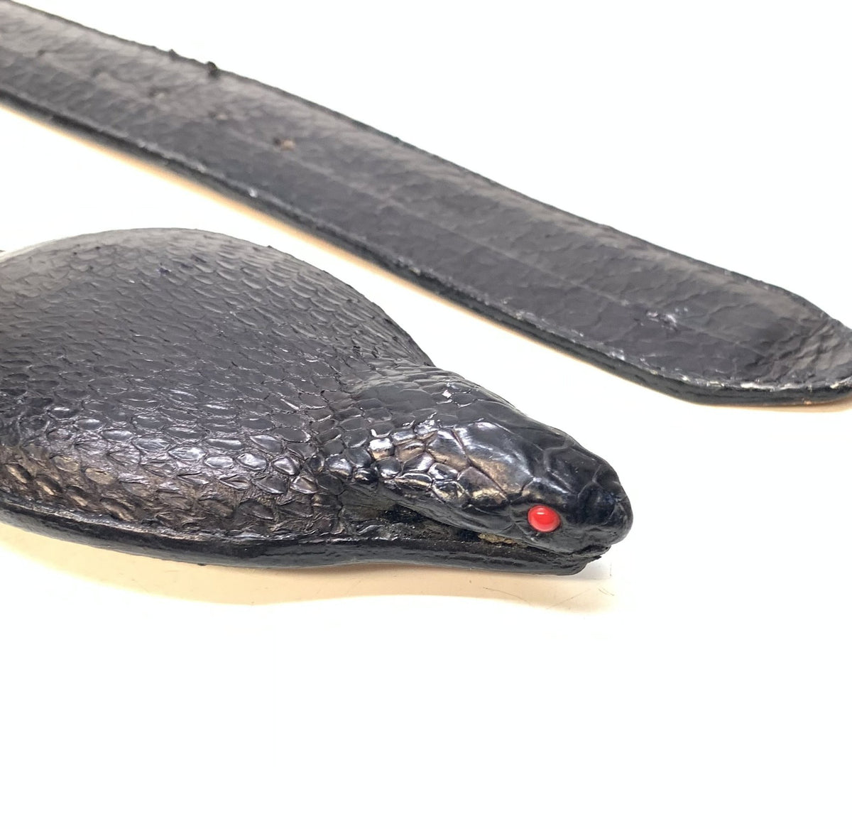 Los Altos Black Cobra Head Snakeskin Belt - Dudes Boutique