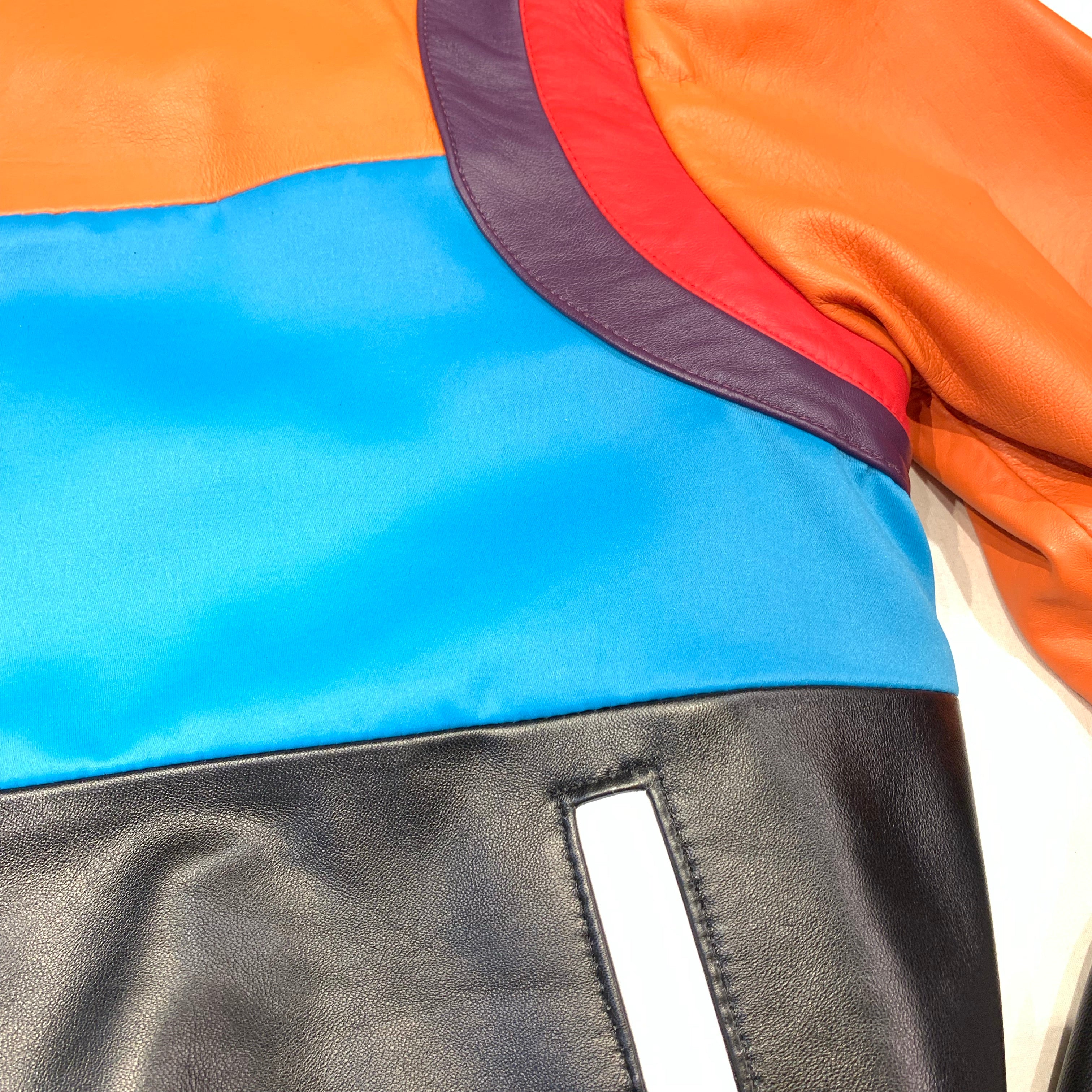 Kashani ColorBlock Lambskin MA-1 Bomber Jacket - Dudes Boutique