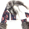 Kashani Ladies Floral Print Fox Fur Shearling Coat - Dudes Boutique