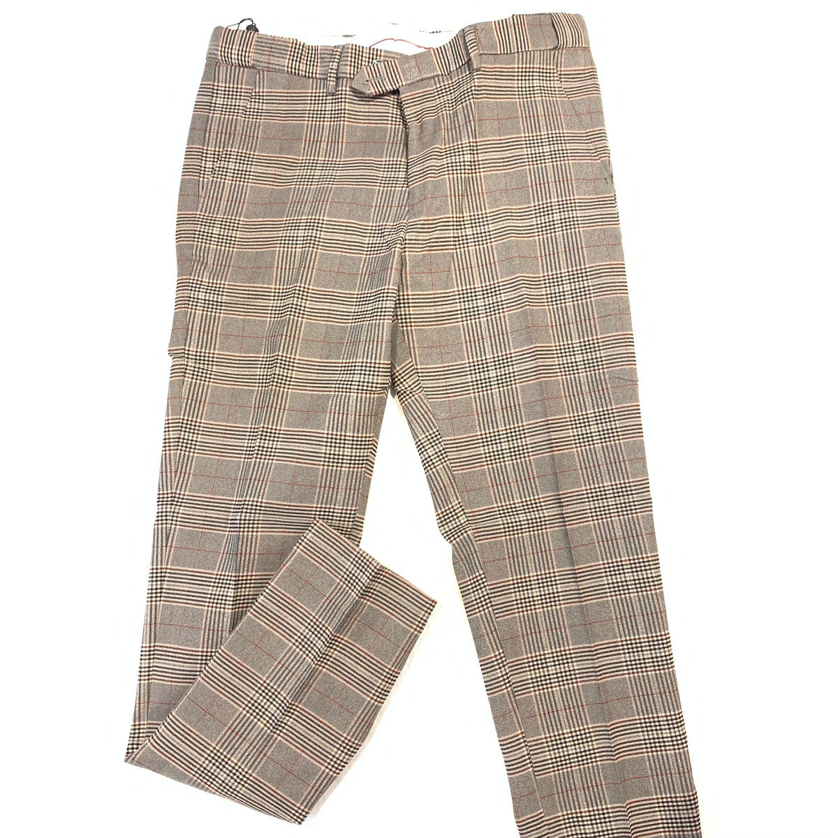 Barabas GLISTER Red/Brown Plaid Trousers - Dudes Boutique