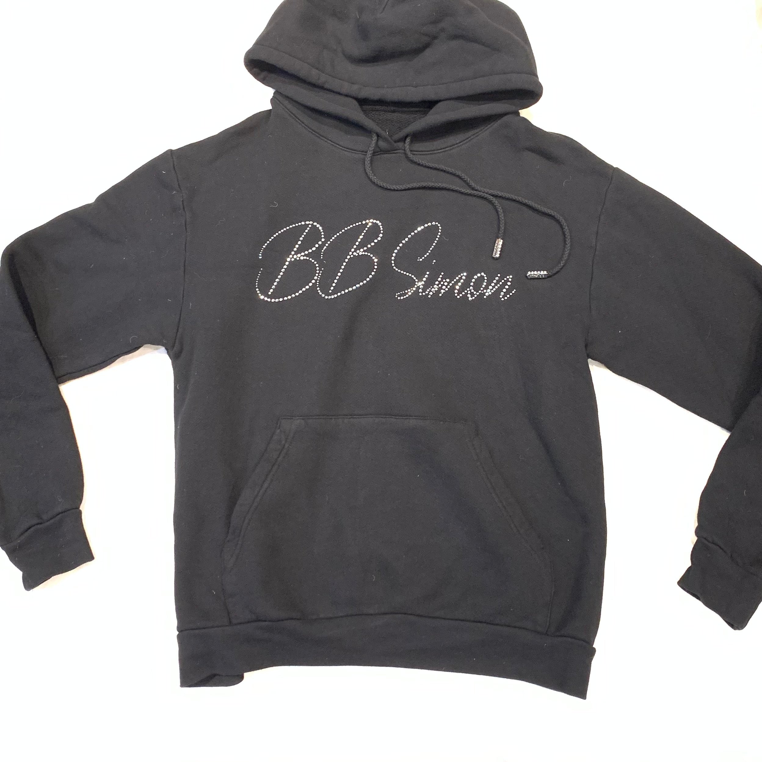 b.b. Simon Signature Black & Chrome Crystal Hoodie - Dudes Boutique