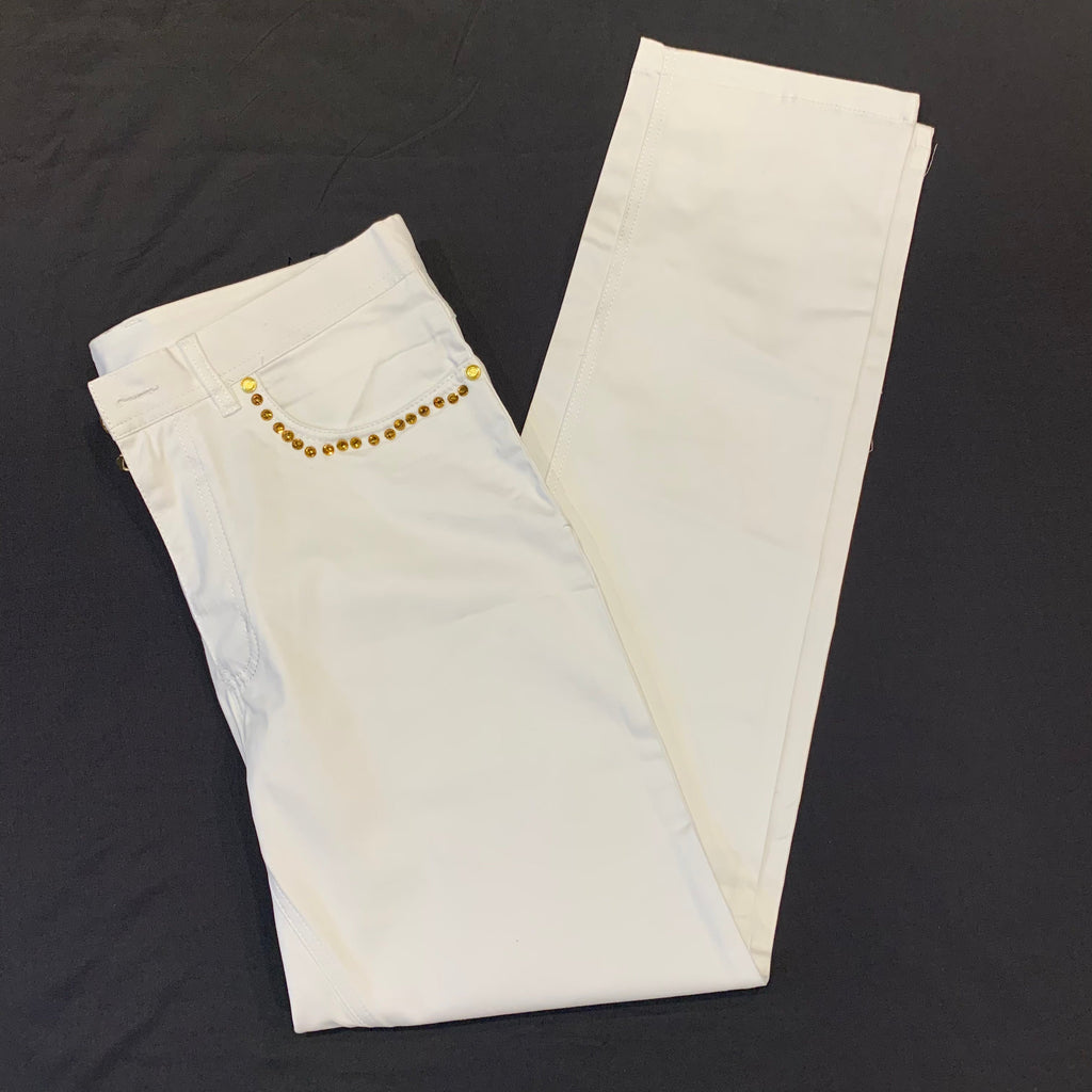 Prestige Men's White Gold Crystal Pants - Dudes Boutique