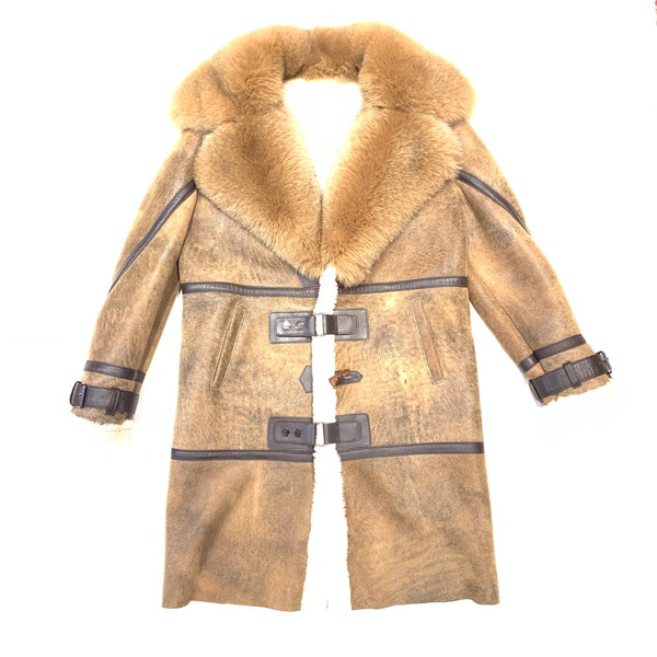 Daniels Leather Whiskey Fox 3/4 Shearling Jacket - Dudes Boutique