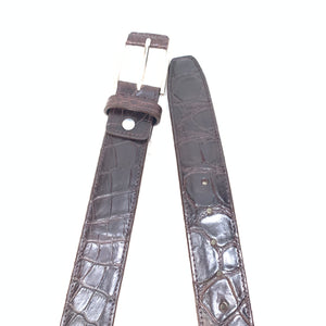 Kashani Brown Alligator Belly Belt - Dudes Boutique