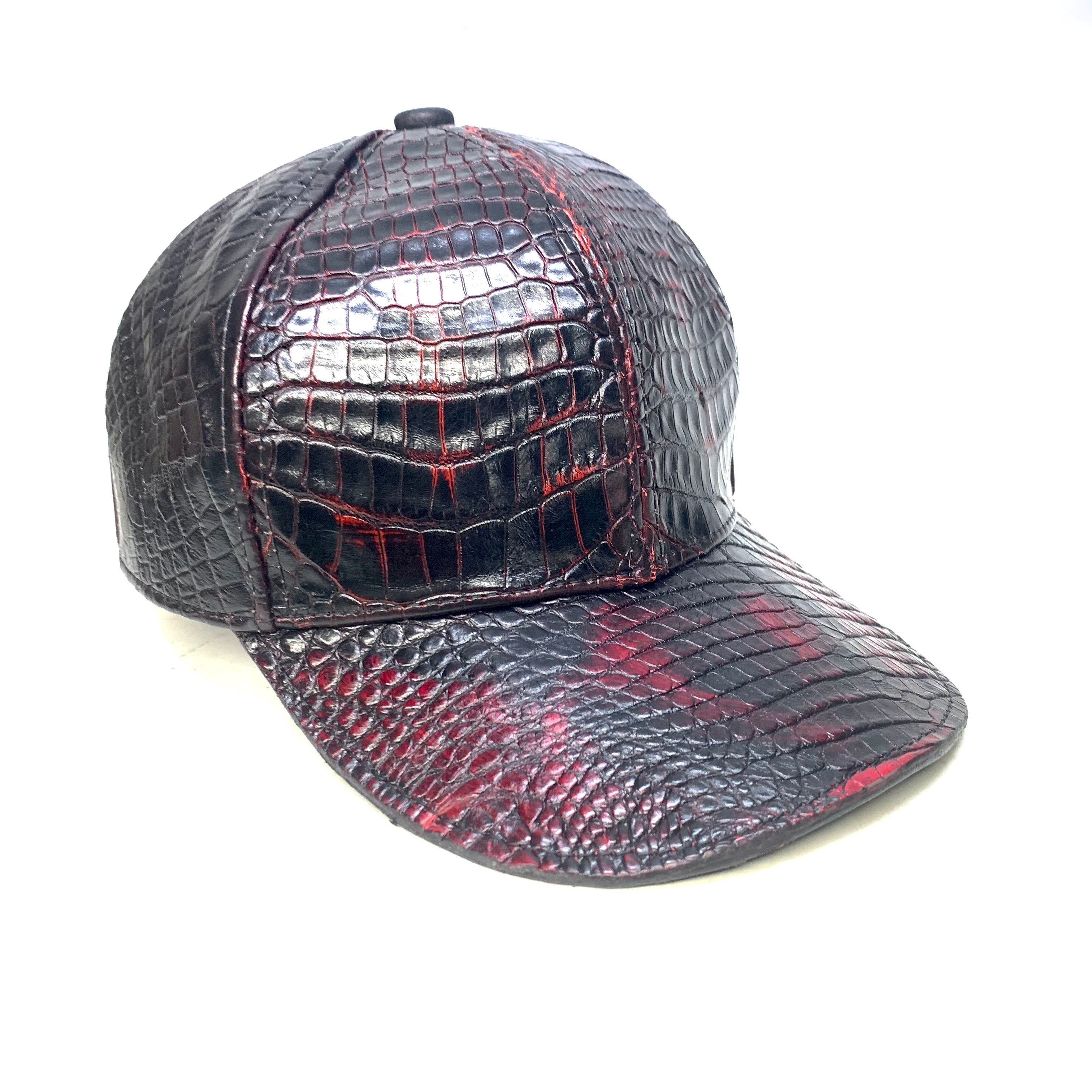 Kashani Black Cherry All Over Alligator Strap-back Hat - Dudes Boutique