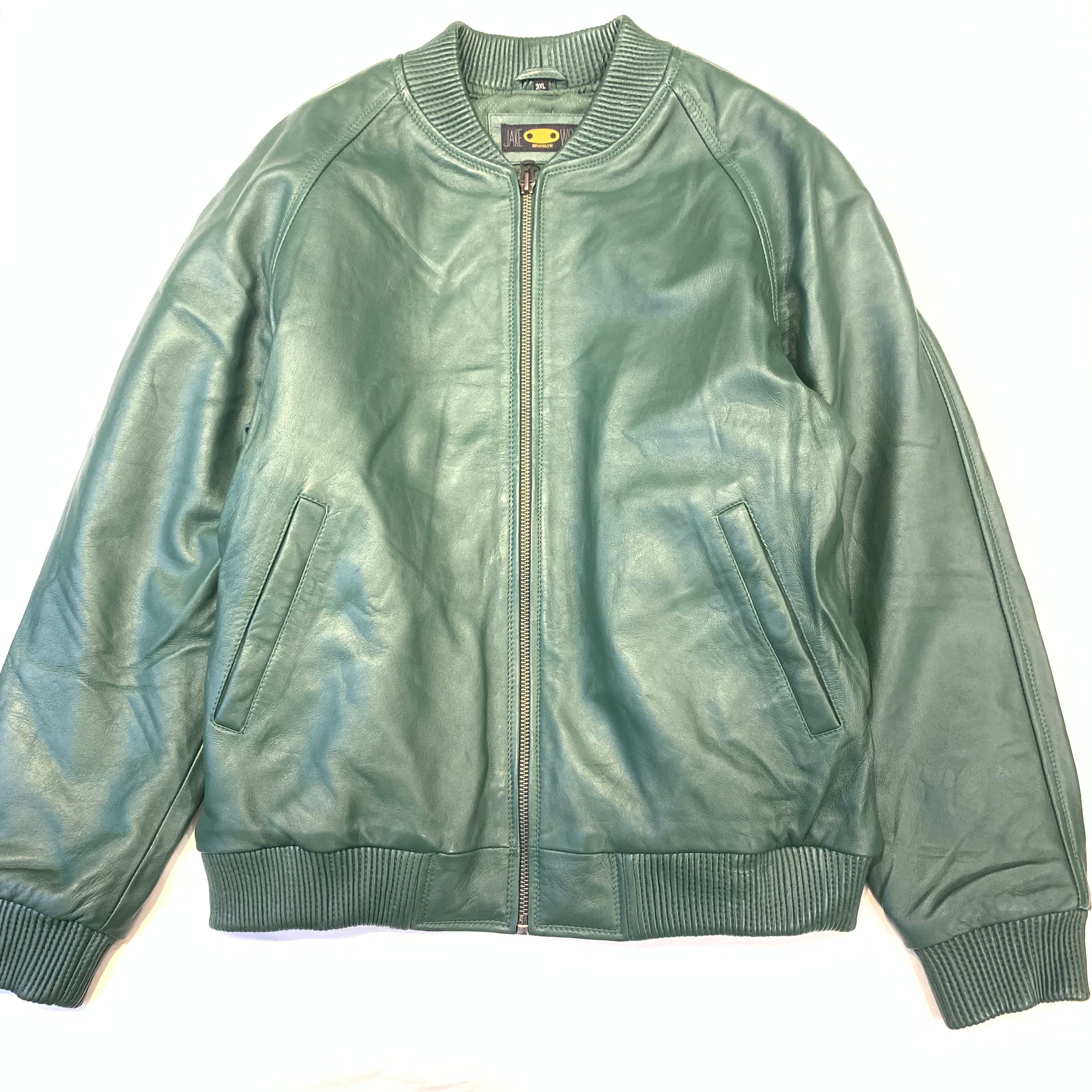 Kashani Men's Forest Green Lambskin Varsity Jacket - Dudes Boutique