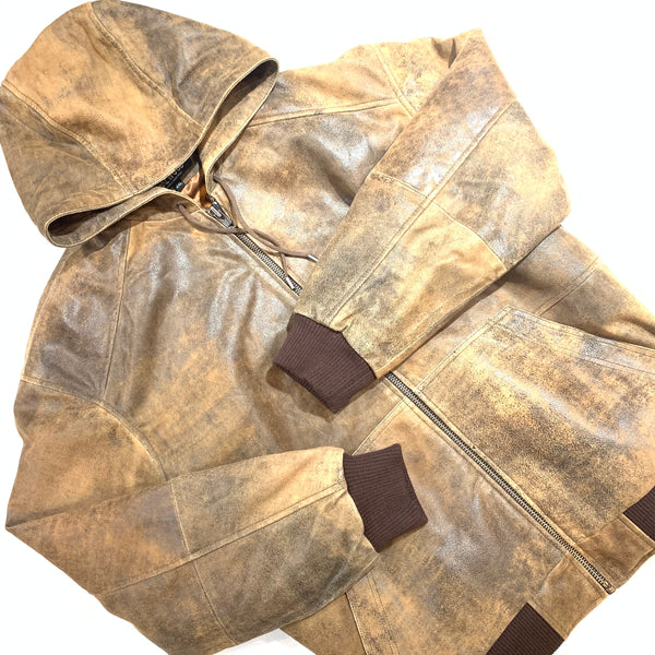 Kashani Jungle Lambskin Hooded Bomber Jacket - Dudes Boutique
