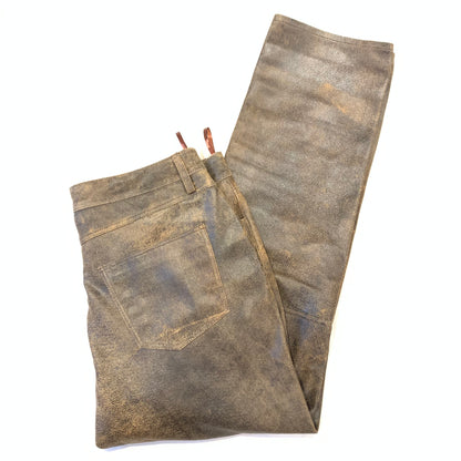 Kashani Men's Jungle Lambskin Straight Cut Leather Pants - Dudes Boutique