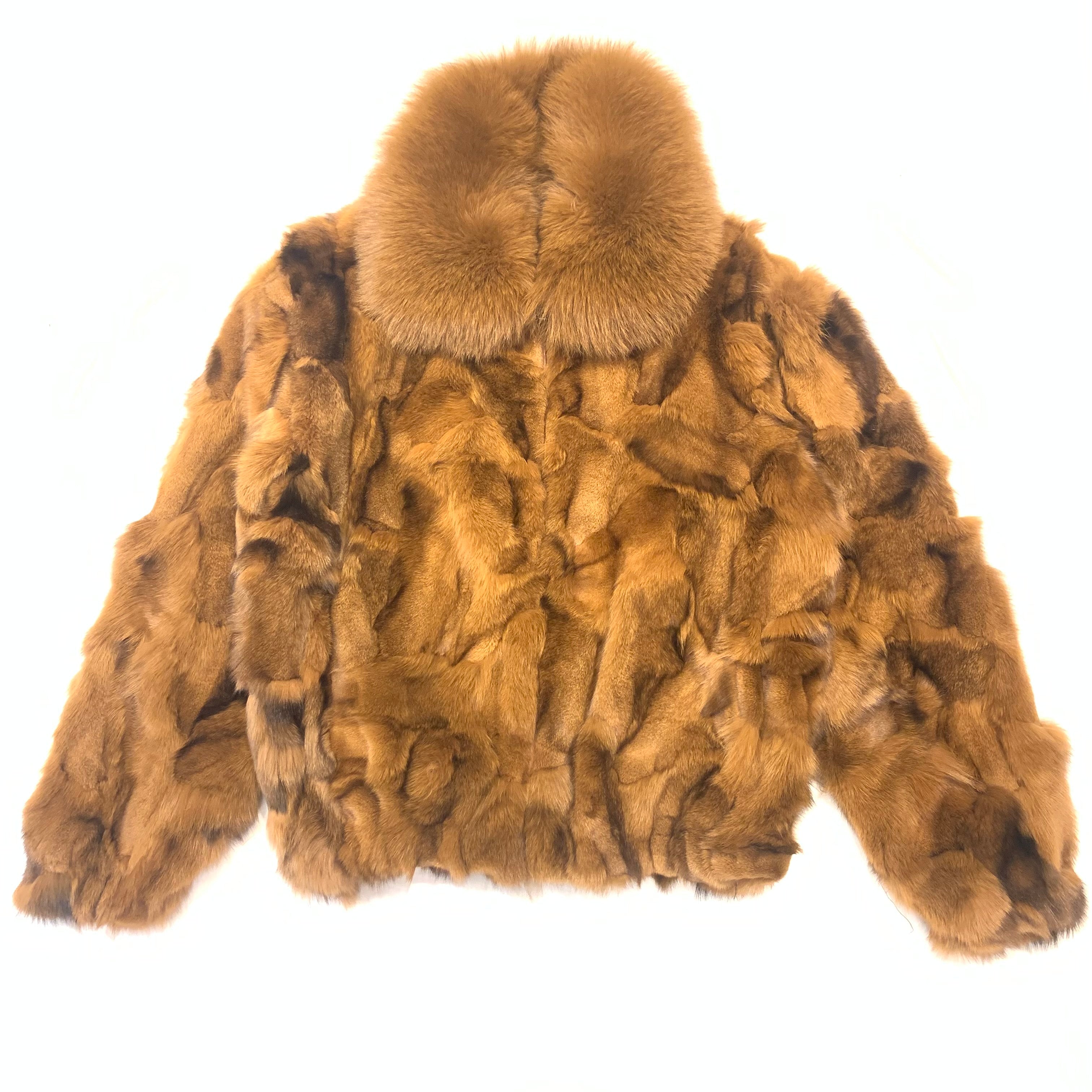 Kashani Men's Whisky Fox Fur  Bomber Coat - Dudes Boutique