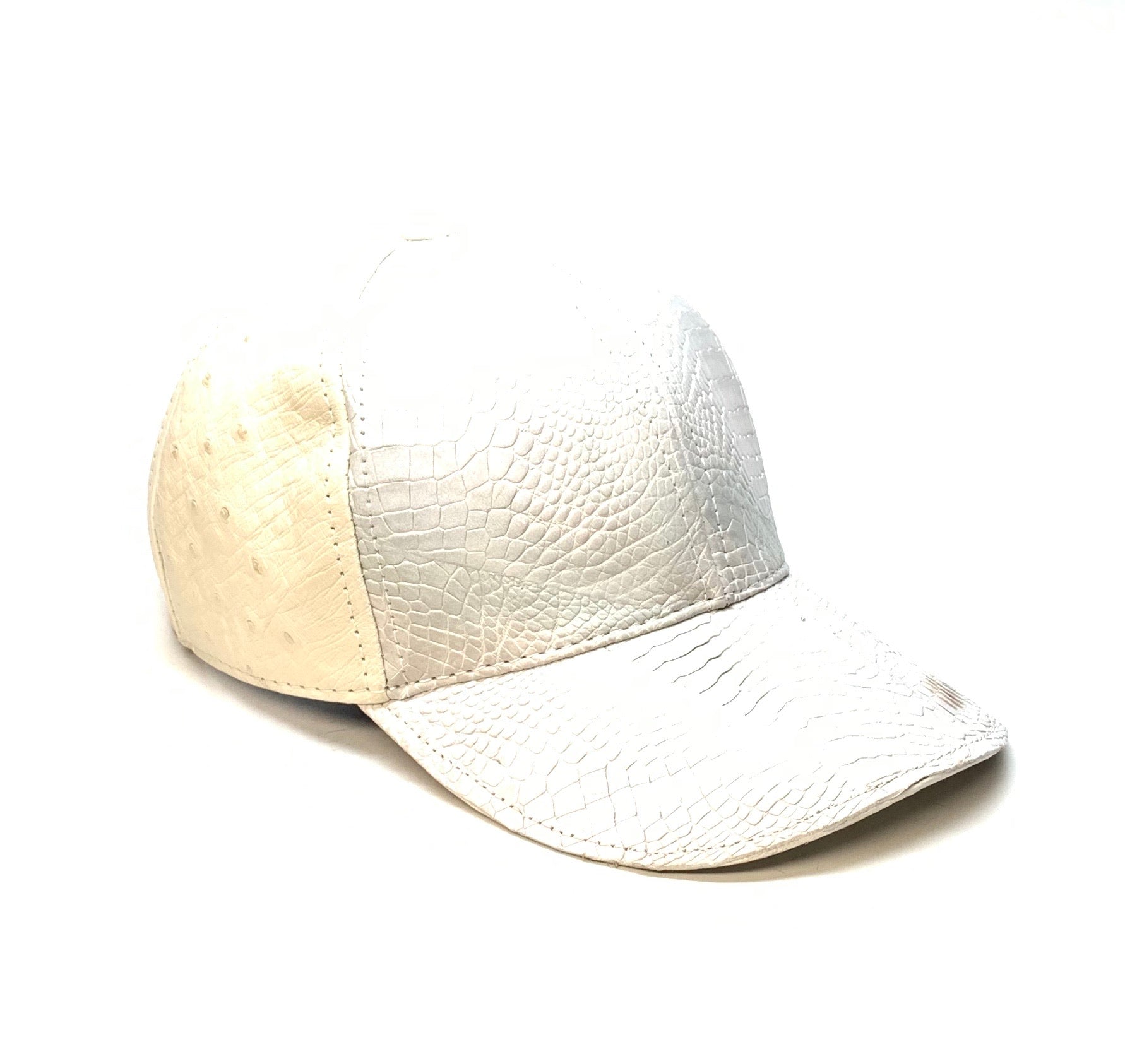 Kashani Champagne Alligator & Ostrich Quill StrapBack Hat - Dudes Boutique