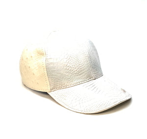 Kashani Champagne Alligator & Ostrich Quill StrapBack Hat - Dudes Boutique