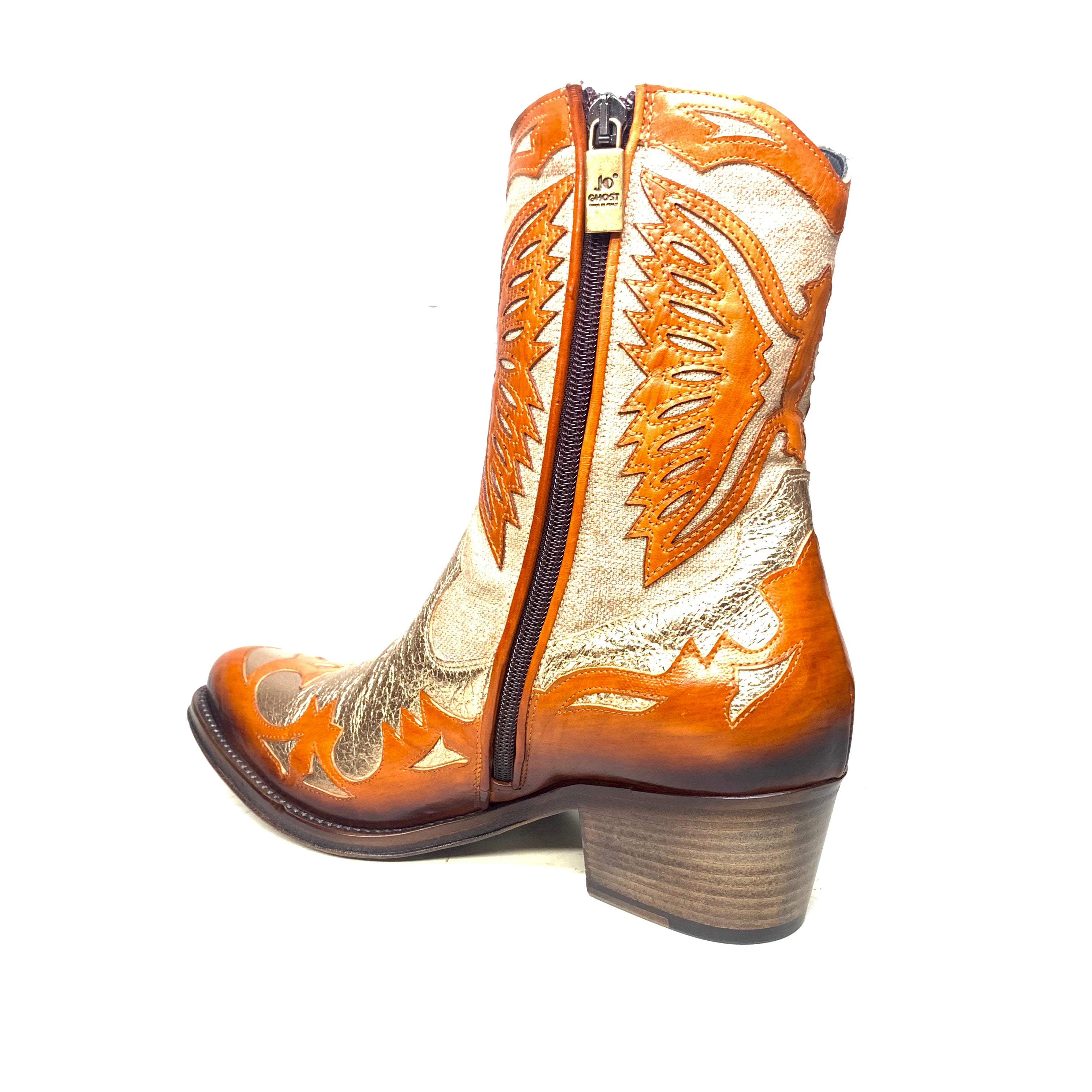 Jo Ghost Ladies Leather Metallic Western Boots - Dudes Boutique