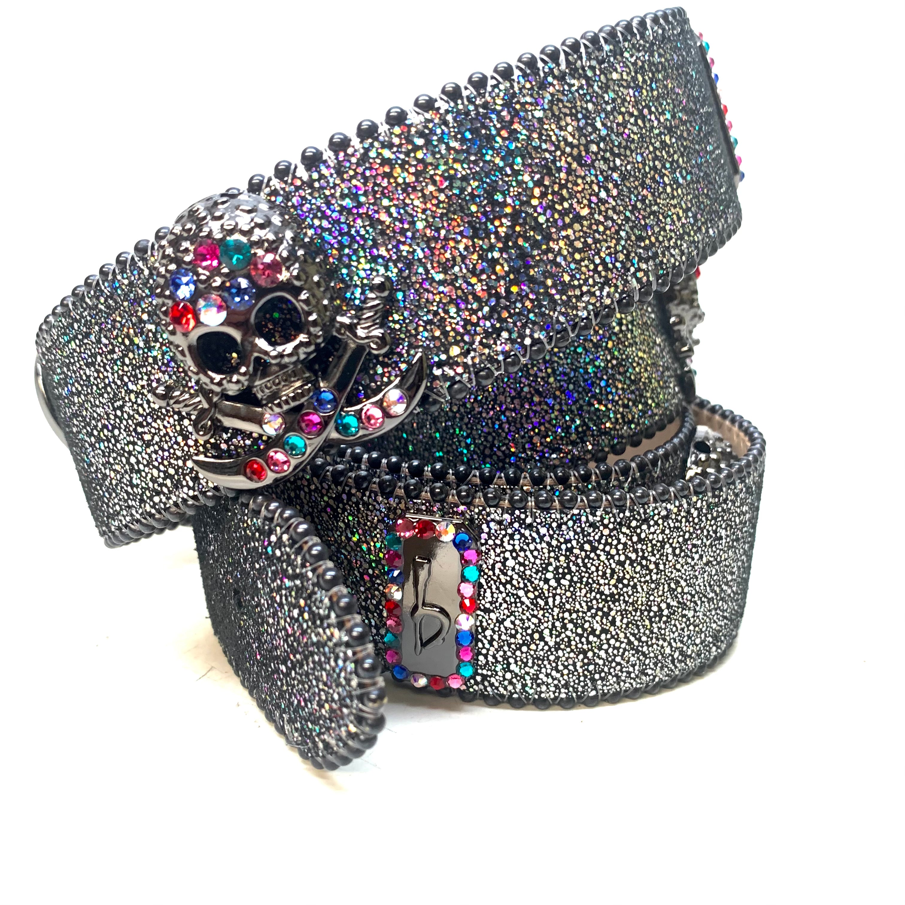 b.b. Simon Knuckle Pirate Multi Crystal Belt - Dudes Boutique