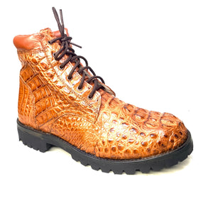 Safari Whisky Men's All-Over Horn-back Combat Boots - Dudes Boutique