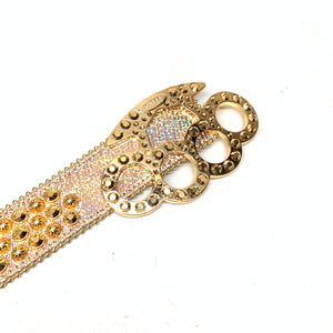 b.b. Simon Knuckle Double Gold Crystal Belt - Dudes Boutique