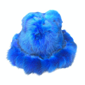 Kashani Men's Royal Blue Fox Fur Top Hat - Dudes Boutique