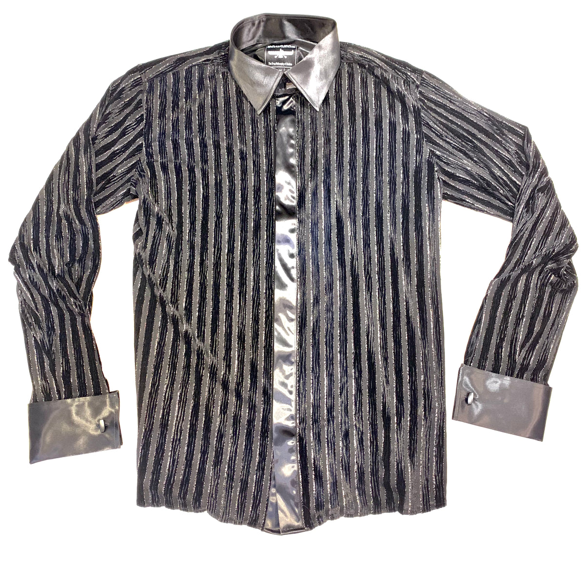 Barabas ULTRAMODERN Black Shine Button Up Shirt - Dudes Boutique