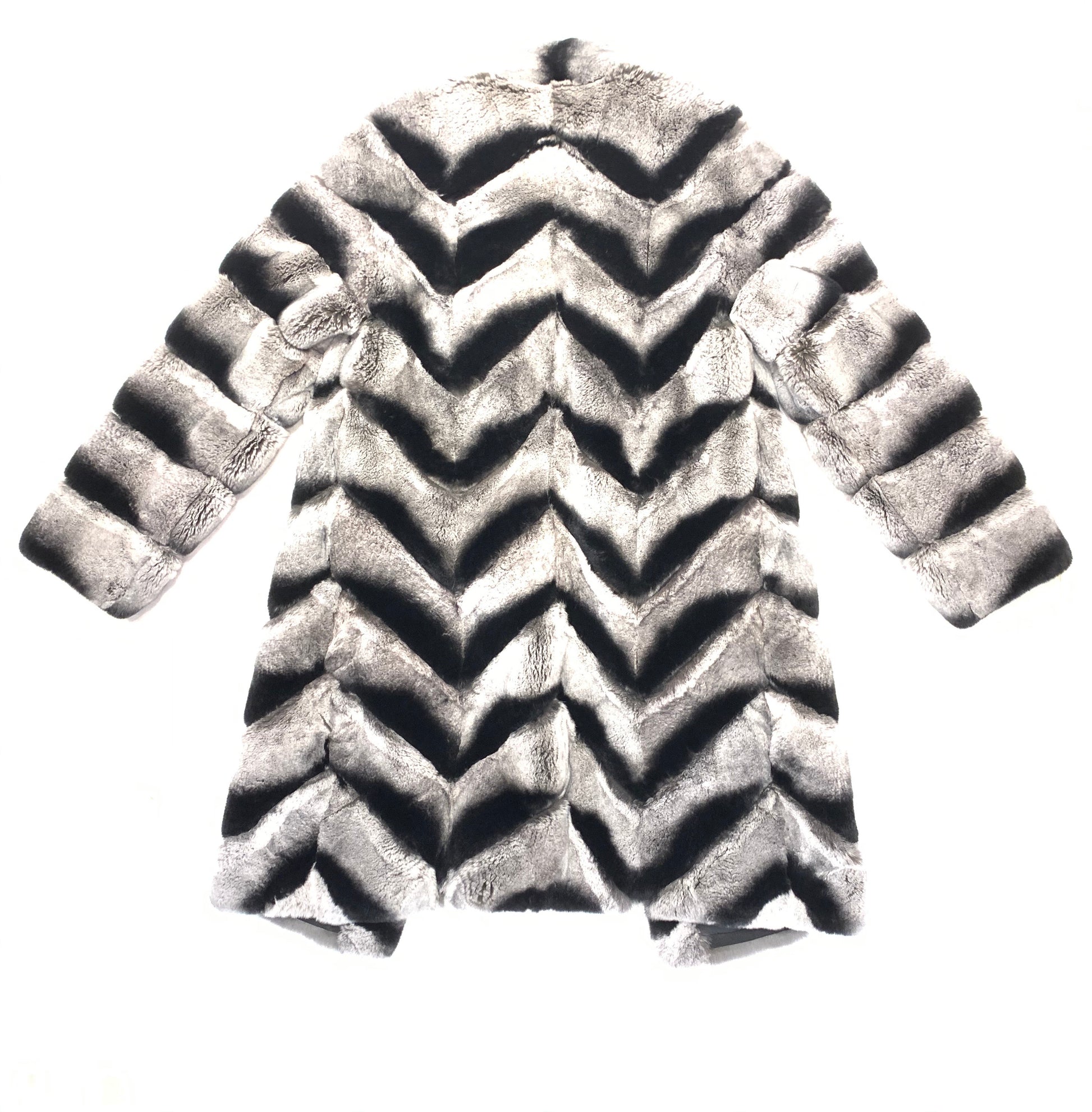 Volare Rex Rabbit Chinchilla Fur Trench Coat - Dudes Boutique
