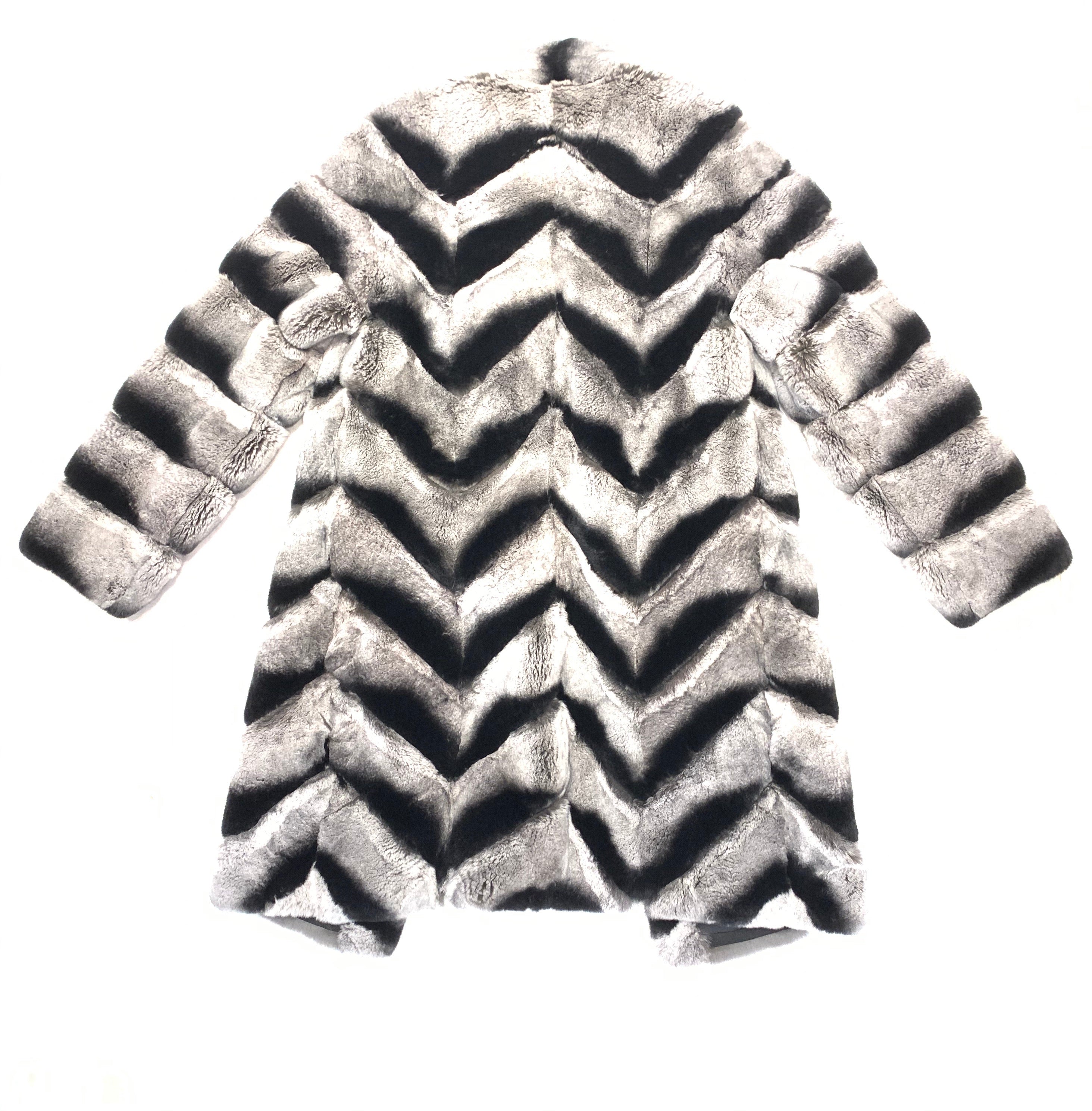 Volare Rex Chinchilla Fur Trench Coat - Dudes Boutique