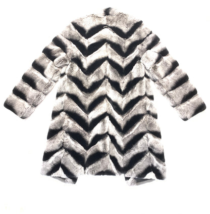 Volare Rex Rabbit Chinchilla Fur Trench Coat - Dudes Boutique