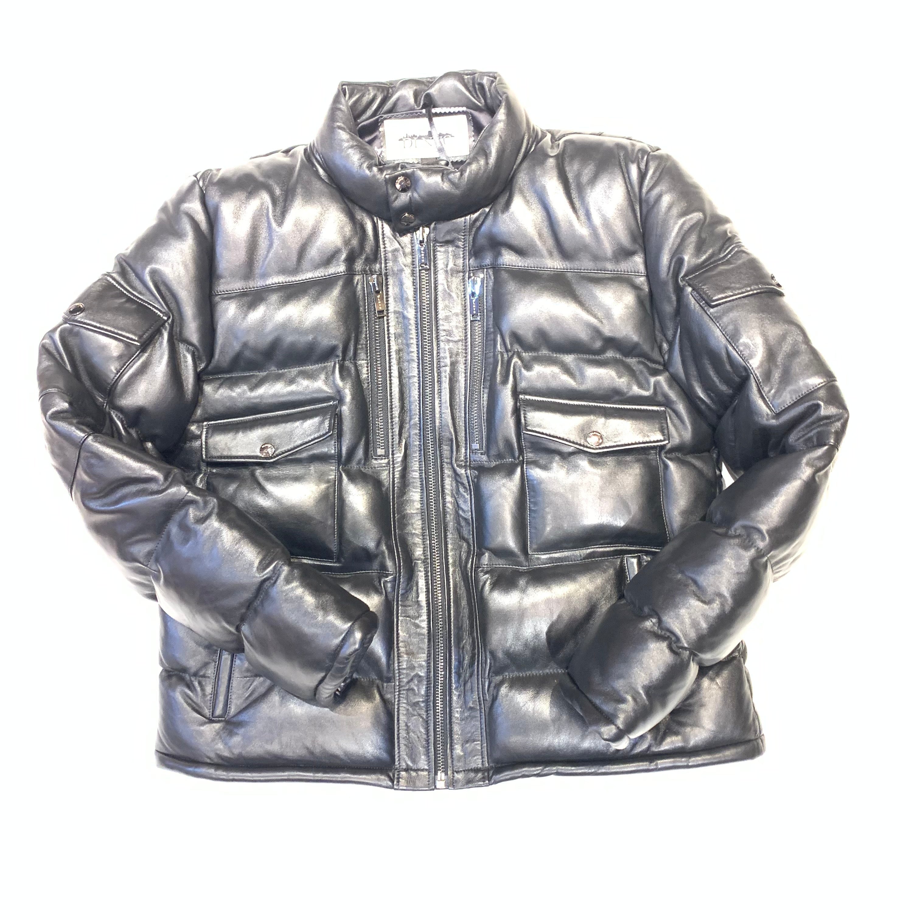 Daniels Leather Black Lambskin Quilted Puffer Bomber Jacket - Dudes Boutique