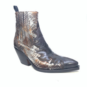 Jo Ghost Ladies Chrome Python Ankle Boots - Dudes Boutique