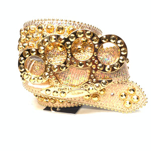 b.b. Simon Knuckle Double Gold Crystal Belt - Dudes Boutique