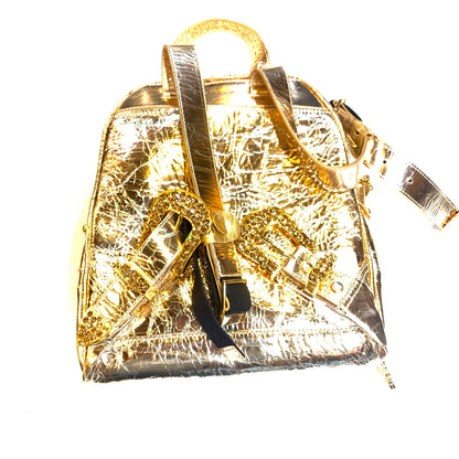 b.b. Simon Medium Metallic Backpack - Gold - Dudes Boutique