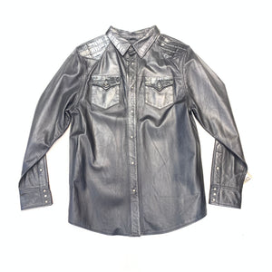 Kashani Black Alligator/Lambskin Button-Up Shirt - Dudes Boutique