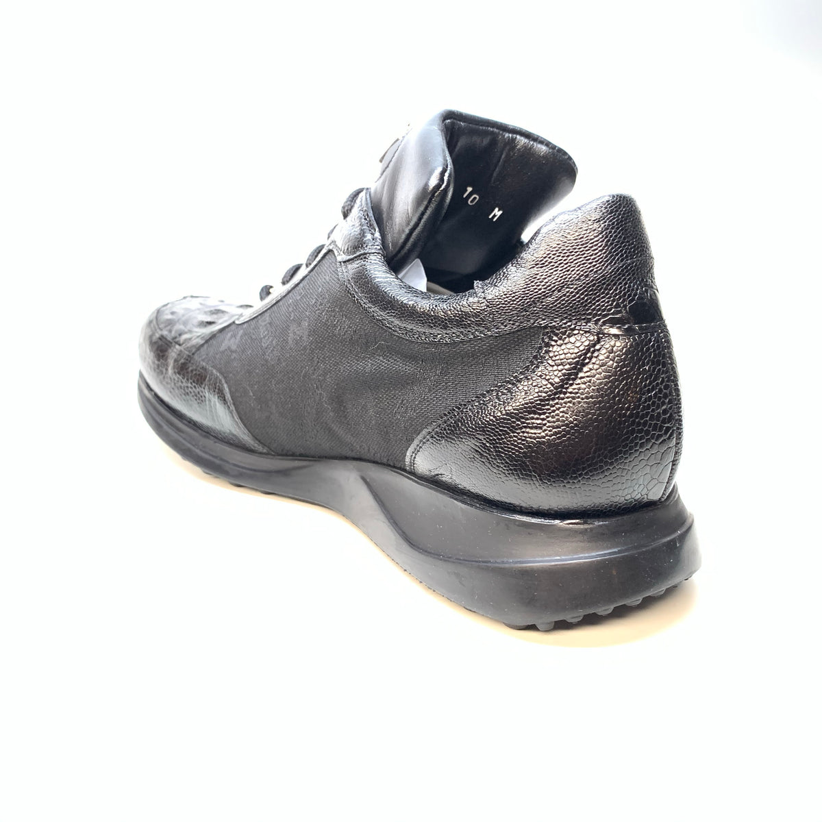 Mauri  ‘8741/2’ Black Alligator/Ostrich Leg Sneakers - Dudes Boutique