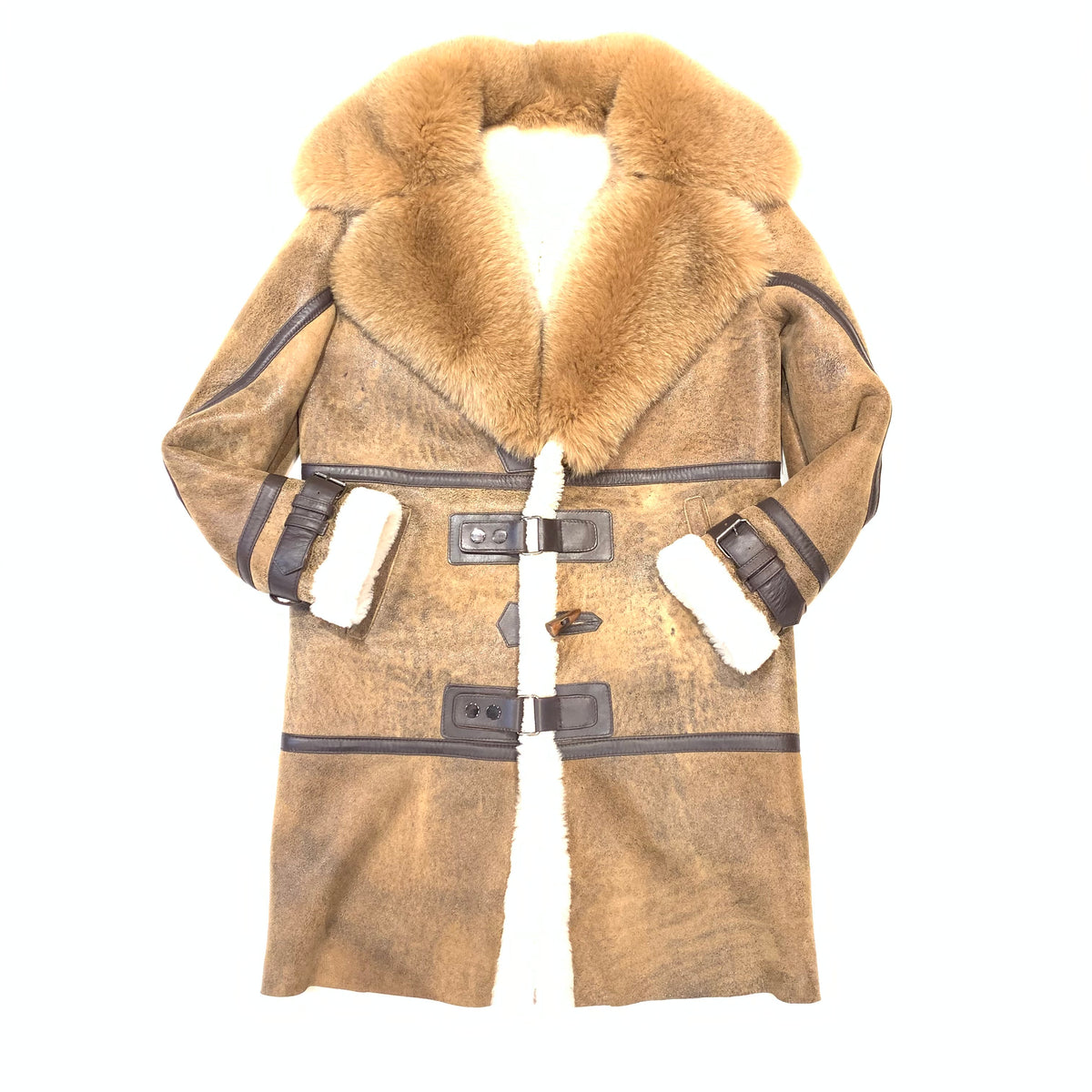 Daniels Leather Whiskey Fox 3/4 Shearling Jacket - Dudes Boutique