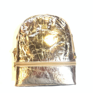 b.b. Simon Medium Metallic Backpack - Gold - Dudes Boutique