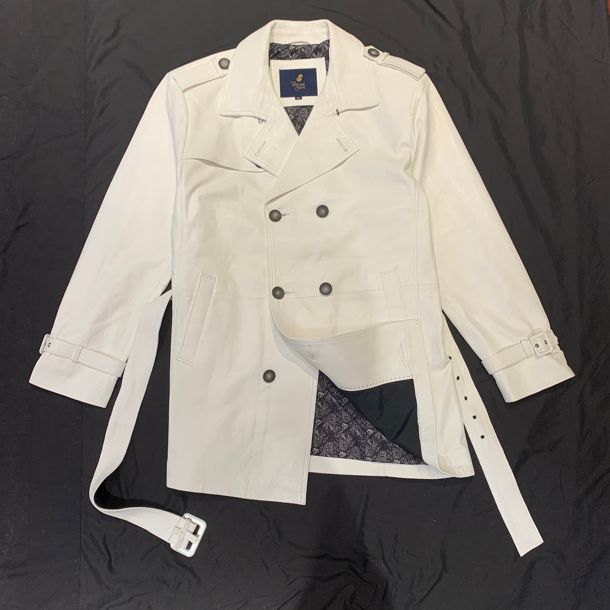 Barya NewYork White Lambskin Trench Jacket - Dudes Boutique